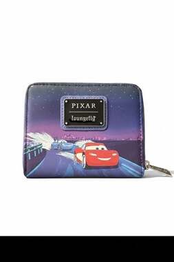 Loungefly Disney Pixar Cars Lightning McQueen & Sally Nighttime Glow Zip Wallet!